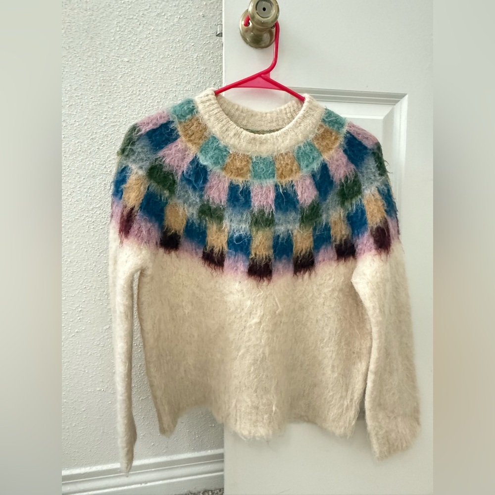 Madewell - Brushed Checkerboard Fair Isle Oversized Sweater